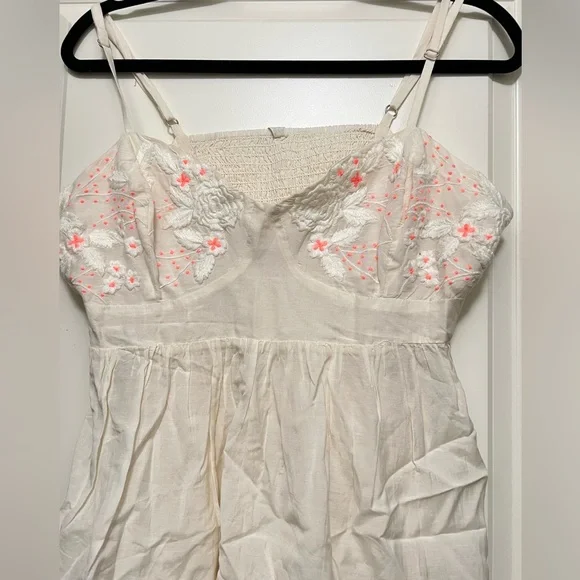 NWT Intimately by Free People Cream Babydoll Dress with Floral Embroidery - Picture 3 of 4